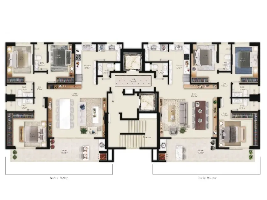 Foto 4 de Apartamento com 3 quartos à venda, 116m2 em Fazenda, Itajai - SC