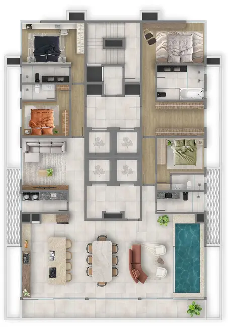Apartamento com 4 quartos à venda, 264m2 em Pioneiros, Balneario Camboriu - SC - imagem 8 Foto 8 de Apartamento com 4 quartos à venda, 264m2 em Pioneiros, Balneario Camboriu - SC