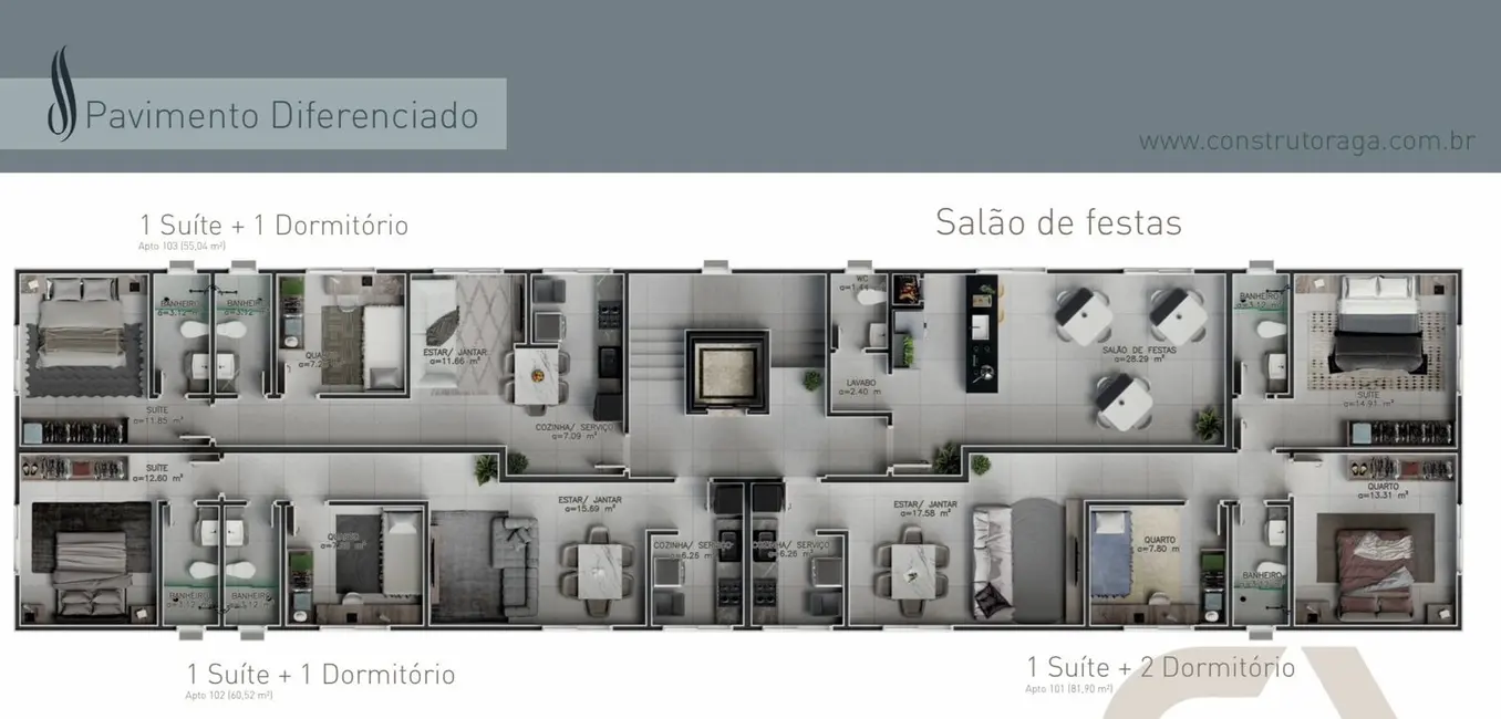 Foto 6 de Apartamento com 2 quartos à venda, 61m2 em Nações, Balneario Camboriu - SC