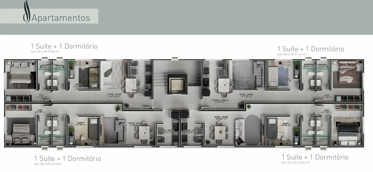 Foto 5 de Apartamento com 2 quartos à venda, 61m2 em Nações, Balneario Camboriu - SC