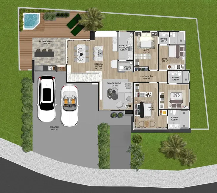 Foto 8 de Casa de Condomínio com 4 quartos à venda, 251m2 em Centro, Camboriu - SC