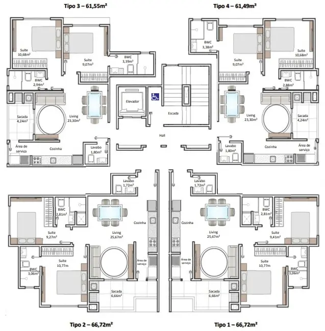 Apartamento com 2 quartos à venda, 62m2 em Nações, Balneario Camboriu - SC - imagem 2 Foto 2 de Apartamento com 2 quartos à venda, 62m2 em Nações, Balneario Camboriu - SC