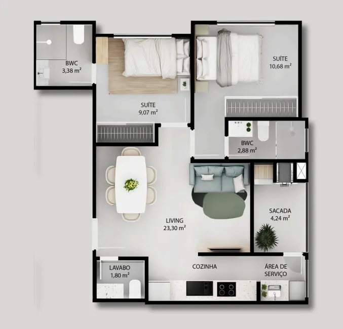 Foto 9 de Apartamento com 2 quartos à venda, 62m2 em Nações, Balneario Camboriu - SC