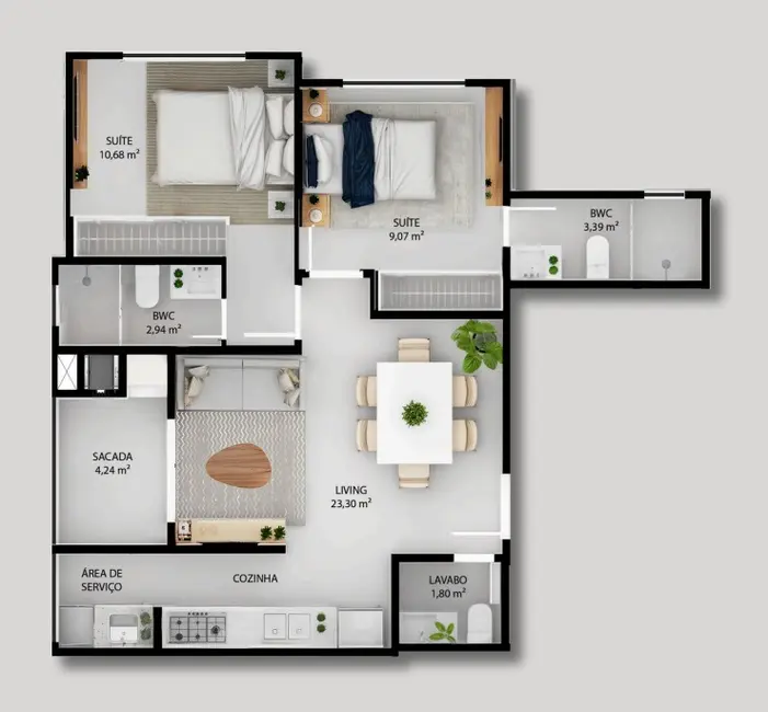 Foto 8 de Apartamento com 2 quartos à venda, 62m2 em Nações, Balneario Camboriu - SC