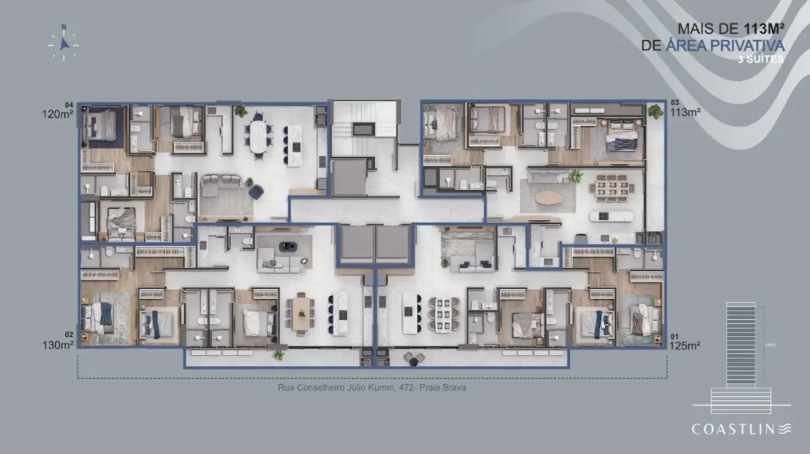 Apartamento com 3 quartos à venda, 120m2 em Itajai - SC - imagem 8 Foto 8 de Apartamento com 3 quartos à venda, 120m2 em Itajai - SC