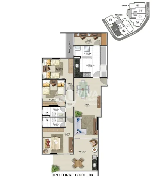 Apartamento com 3 quartos à venda, 102m2 em Praia do Morro, Guarapari - ES - imagem 8 Foto 8 de Apartamento com 3 quartos à venda, 102m2 em Praia do Morro, Guarapari - ES