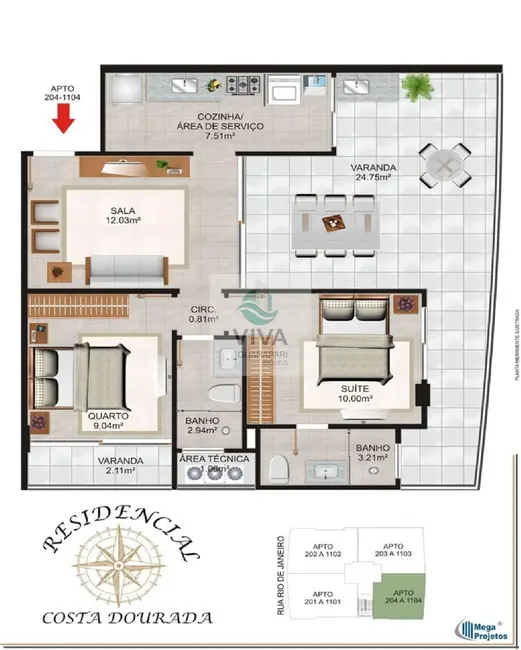 Apartamento com 2 quartos à venda, 83m2 em Praia do Morro, Guarapari - ES - imagem 9 Foto 9 de Apartamento com 2 quartos à venda, 83m2 em Praia do Morro, Guarapari - ES