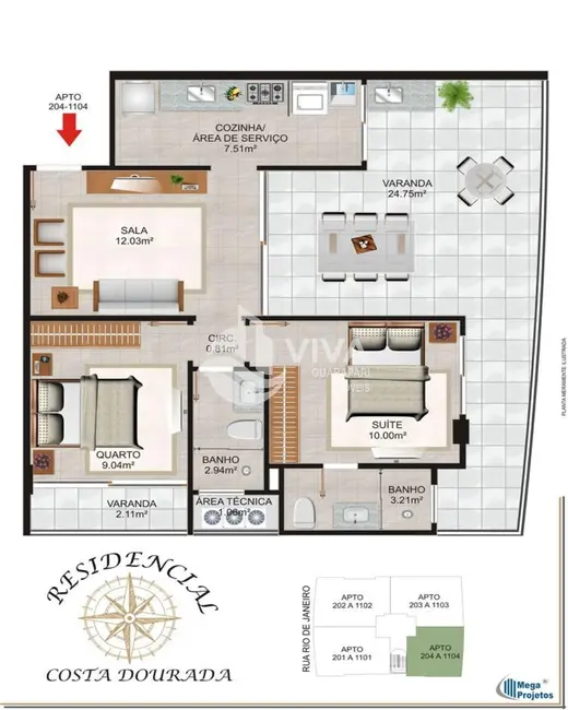 Foto 9 de Apartamento com 2 quartos à venda, 83m2 em Praia do Morro, Guarapari - ES