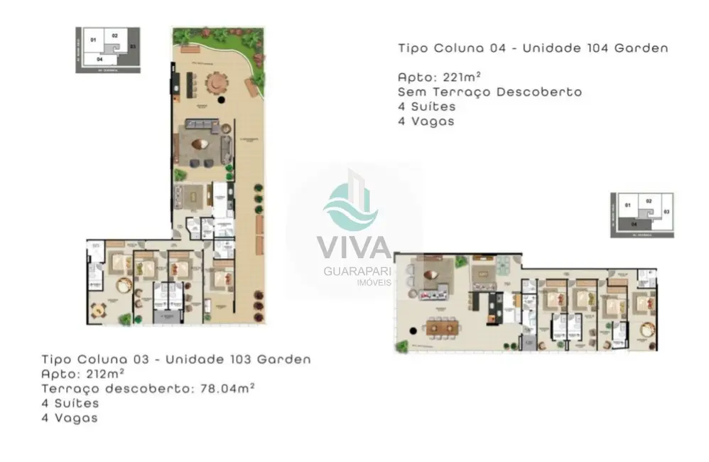 Apartamento com 4 quartos à venda, 213m2 em Praia do Morro, Guarapari - ES - imagem 9 Foto 9 de Apartamento com 4 quartos à venda, 213m2 em Praia do Morro, Guarapari - ES