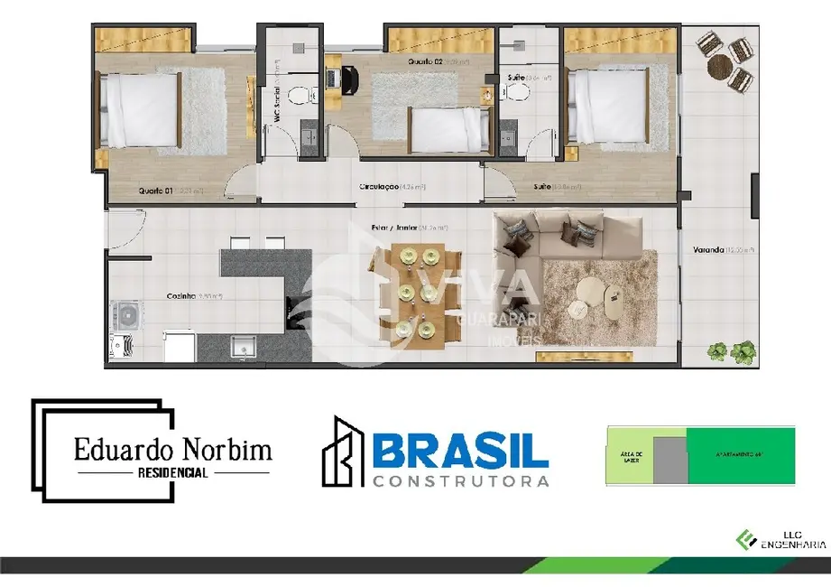 Foto 9 de Apartamento com 2 quartos à venda, 128m2 em Praia do Morro, Guarapari - ES