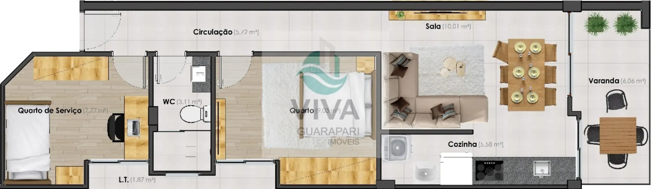 Apartamento com 2 quartos à venda, 128m2 em Praia do Morro, Guarapari - ES - imagem 6 Foto 6 de Apartamento com 2 quartos à venda, 128m2 em Praia do Morro, Guarapari - ES