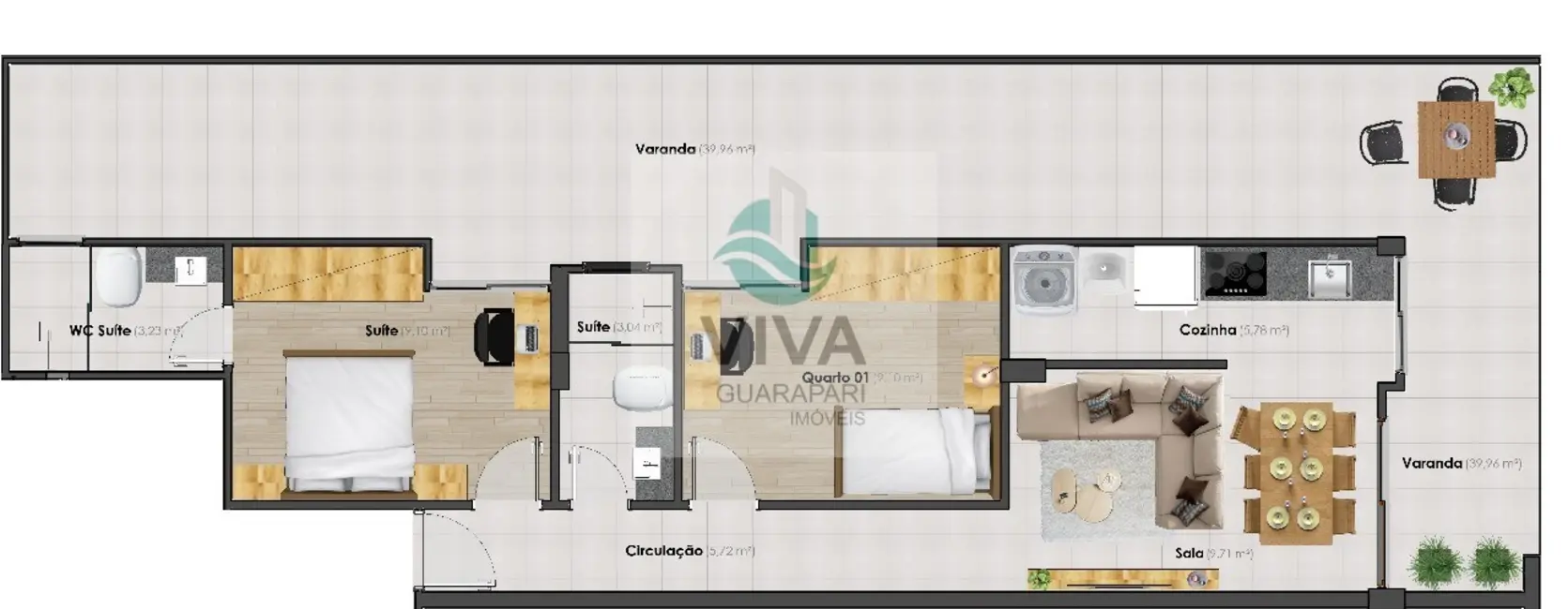 Apartamento com 2 quartos à venda, 128m2 em Praia do Morro, Guarapari - ES - imagem 8 Foto 8 de Apartamento com 2 quartos à venda, 128m2 em Praia do Morro, Guarapari - ES