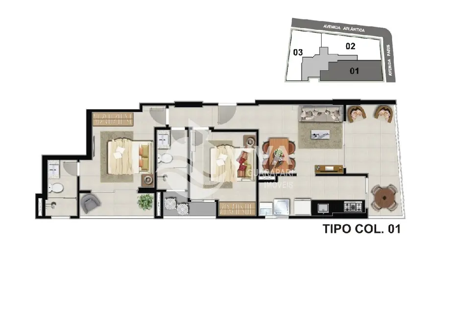 Apartamento com 2 quartos à venda, 68m2 em Praia do Morro, Guarapari - ES - imagem 6 Foto 6 de Apartamento com 2 quartos à venda, 68m2 em Praia do Morro, Guarapari - ES