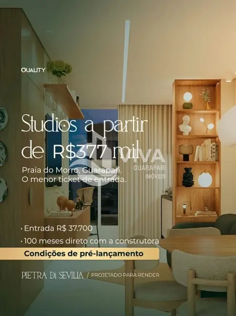 Foto 1 de Apartamento com 1 quarto à venda, 35m2 em Praia do Morro, Guarapari - ES