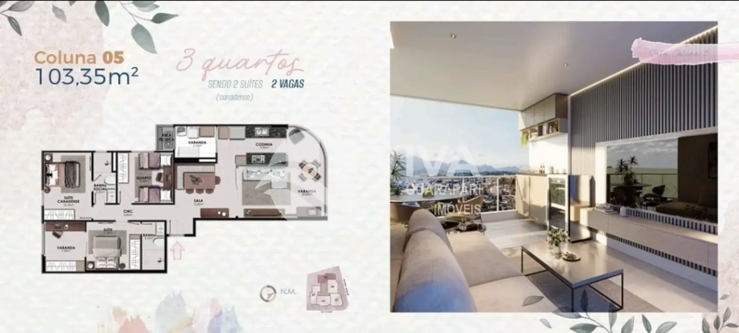 Foto 3 de Apartamento com 3 quartos à venda, 106m2 em Praia do Morro, Guarapari - ES