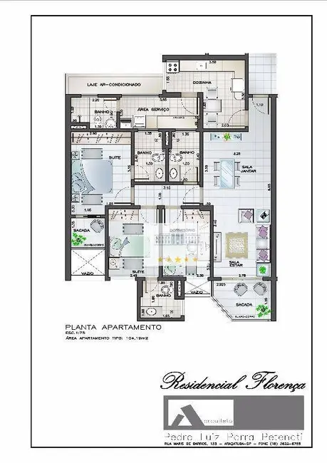 Foto 1 de Apartamento com 3 quartos à venda, 104m2 em Jardim Sumaré, Aracatuba - SP