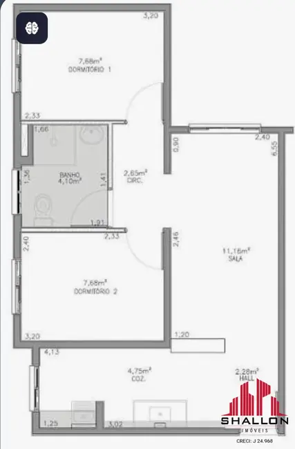 Foto 3 de Apartamento com 2 quartos à venda em Caguassu, Sorocaba - SP