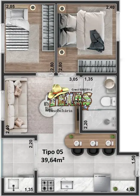 Foto 2 de Apartamento com 2 quartos à venda, 40m2 em Vila Esperança, São Paulo - SP
