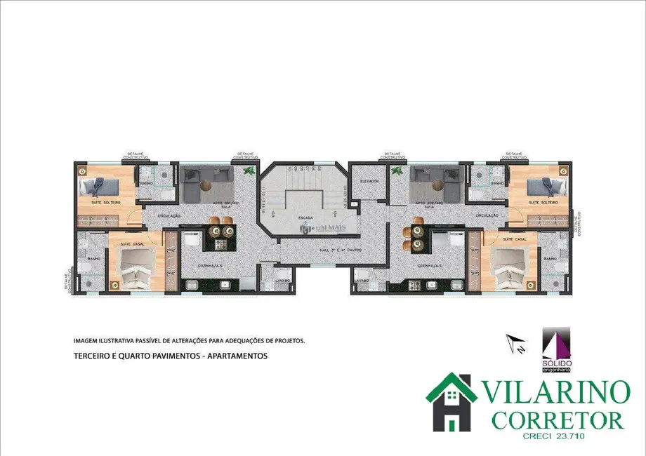 Foto 2 de Apartamento com 2 quartos à venda, 54m2 em Cruzeiro, Belo Horizonte - MG