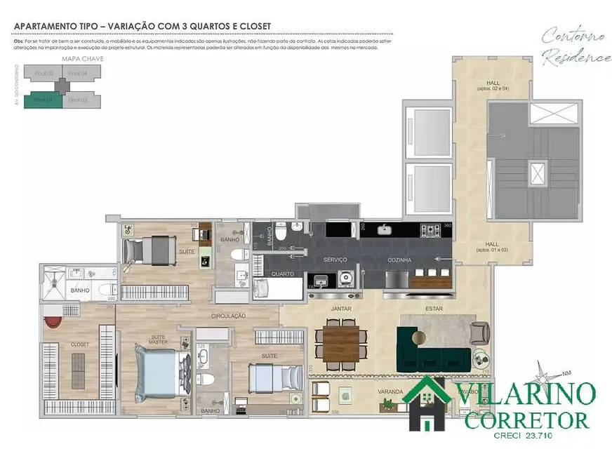 Apartamento com 4 quartos à venda, 131m2 em Lourdes, Belo Horizonte - MG - imagem 4 Foto 4 de Apartamento com 4 quartos à venda, 131m2 em Lourdes, Belo Horizonte - MG