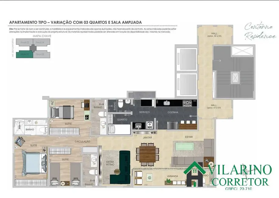 Apartamento com 4 quartos à venda, 131m2 em Lourdes, Belo Horizonte - MG - imagem 5 Foto 5 de Apartamento com 4 quartos à venda, 131m2 em Lourdes, Belo Horizonte - MG