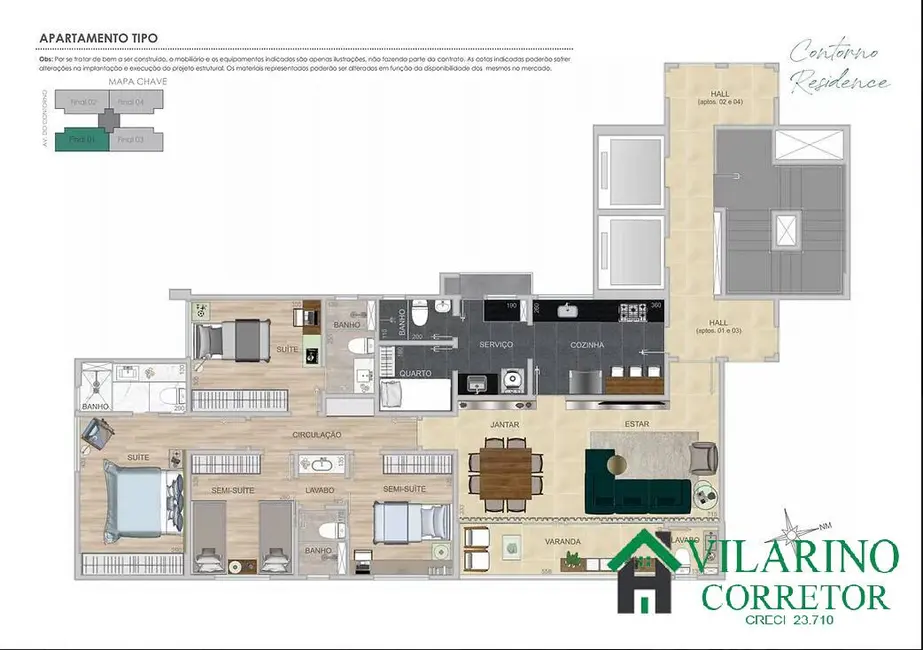 Apartamento com 4 quartos à venda, 131m2 em Lourdes, Belo Horizonte - MG - imagem 3 Foto 3 de Apartamento com 4 quartos à venda, 131m2 em Lourdes, Belo Horizonte - MG