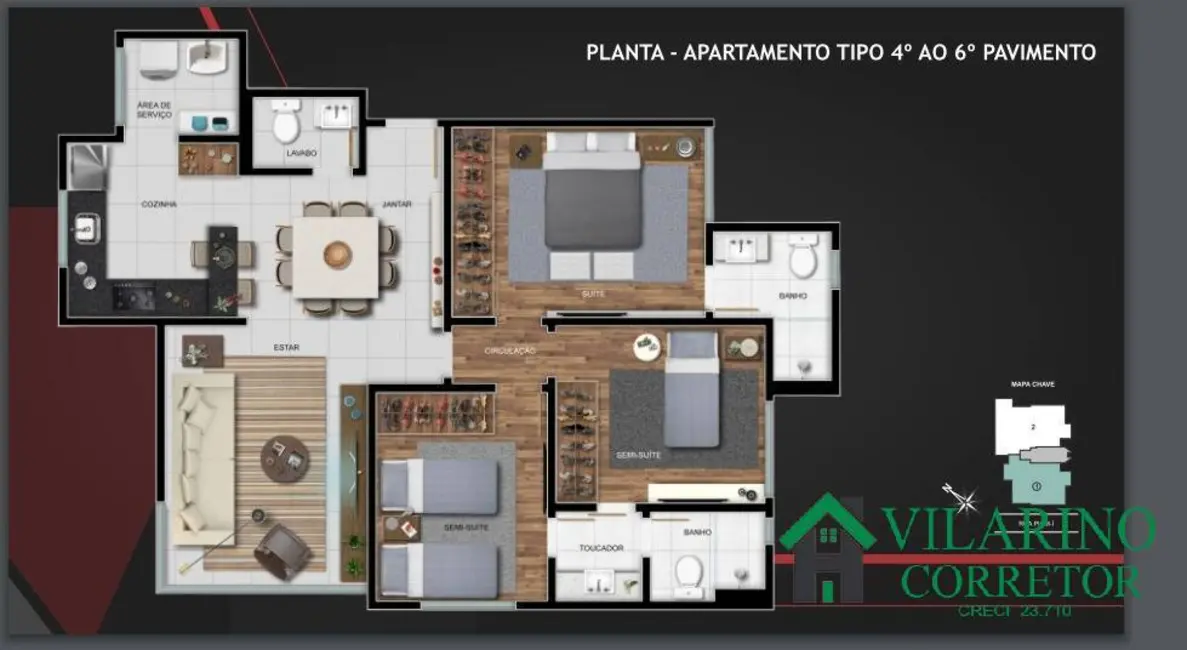 Apartamento com 3 quartos à venda, 85m2 em Cruzeiro, Belo Horizonte - MG - imagem 5 Foto 5 de Apartamento com 3 quartos à venda, 85m2 em Cruzeiro, Belo Horizonte - MG