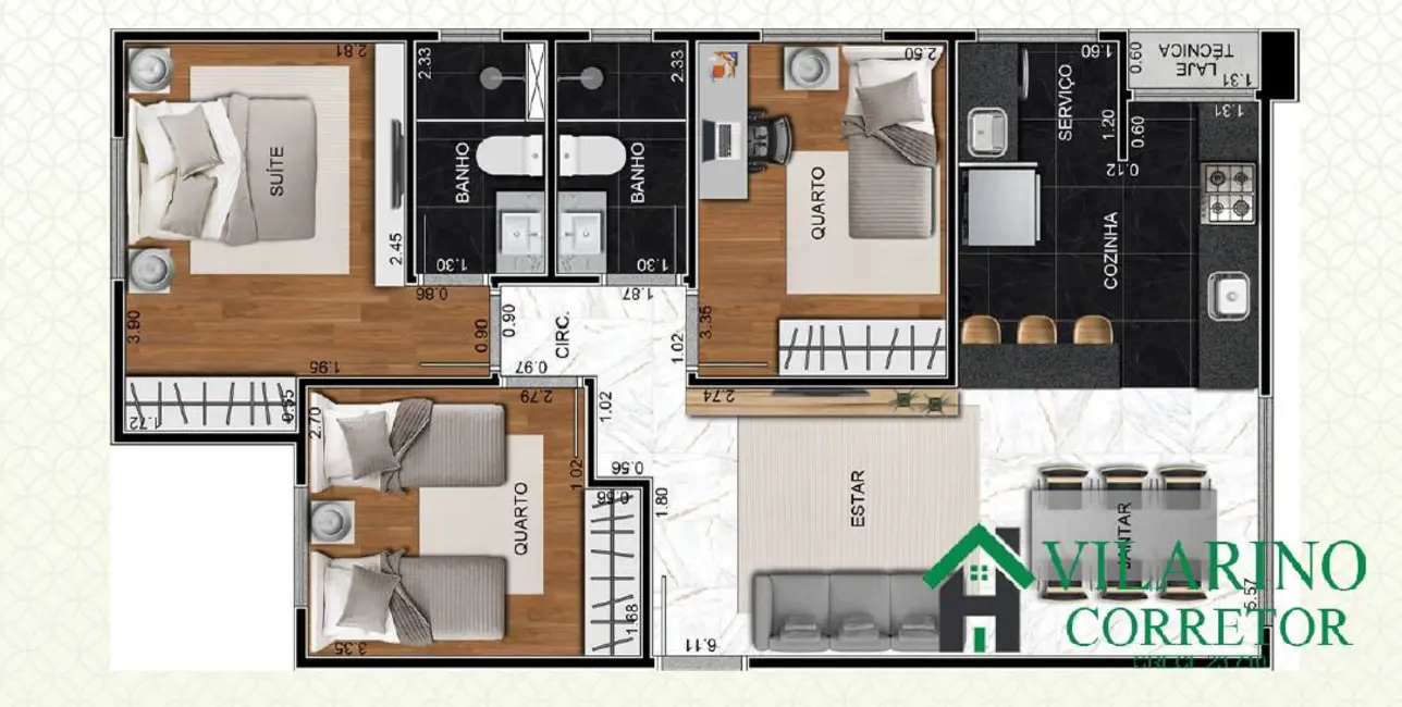 Foto 6 de Apartamento com 3 quartos à venda, 71m2 em Renascença, Belo Horizonte - MG