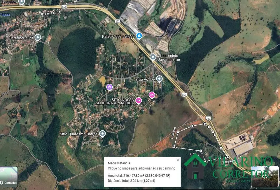 Foto 4 de Terreno / Lote à venda, 230000m2 em Boa Vista da Serra, Juatuba - MG