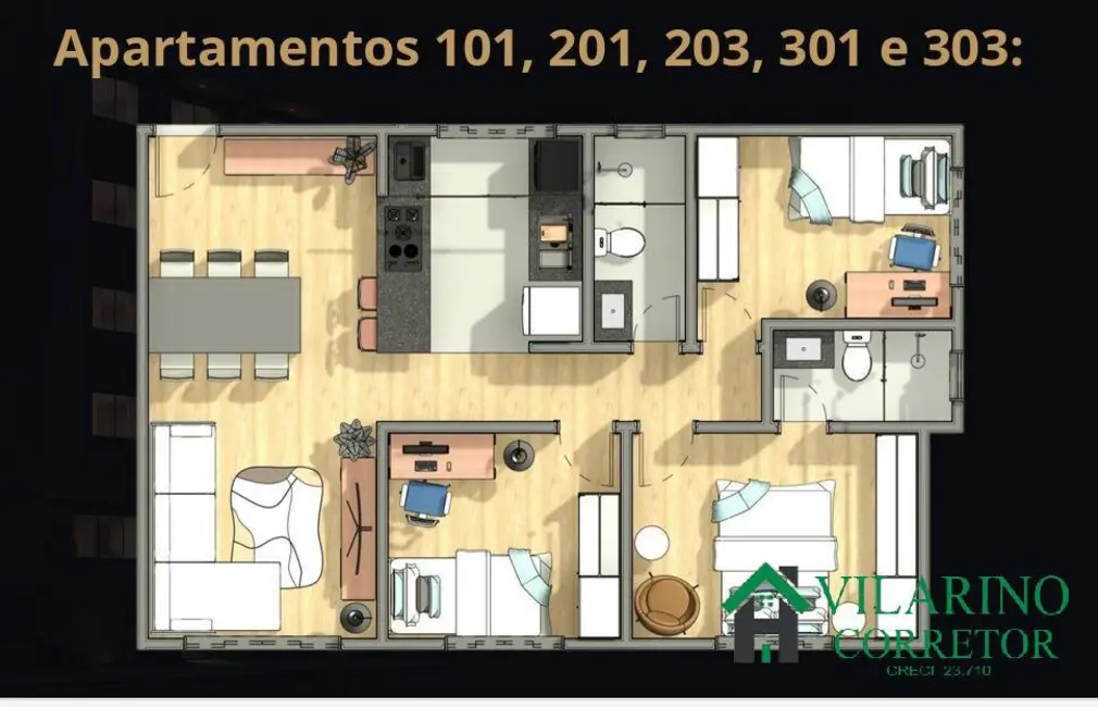 Foto 2 de Apartamento com 3 quartos à venda, 73m2 em Nova Floresta, Belo Horizonte - MG