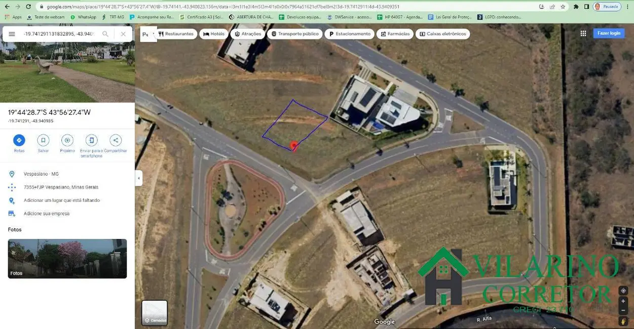 Foto 6 de Terreno / Lote à venda, 1632m2 em Vespasiano - MG