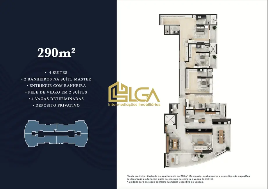 Apartamento com 4 quartos à venda, 290m2 em Ponta da Praia, Santos - SP - imagem 4 Foto 4 de Apartamento com 4 quartos à venda, 290m2 em Ponta da Praia, Santos - SP