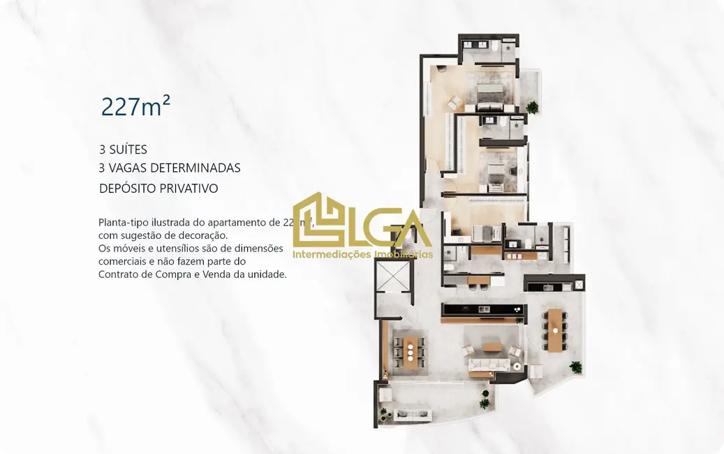 Apartamento com 3 quartos à venda, 227m2 em Ponta da Praia, Santos - SP - imagem 3 Foto 3 de Apartamento com 3 quartos à venda, 227m2 em Ponta da Praia, Santos - SP