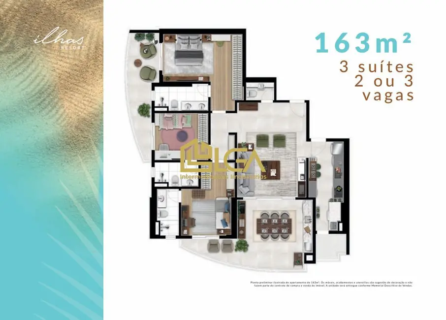 Apartamento com 3 quartos à venda, 163m2 em Ponta da Praia, Santos - SP - imagem 3 Foto 3 de Apartamento com 3 quartos à venda, 163m2 em Ponta da Praia, Santos - SP