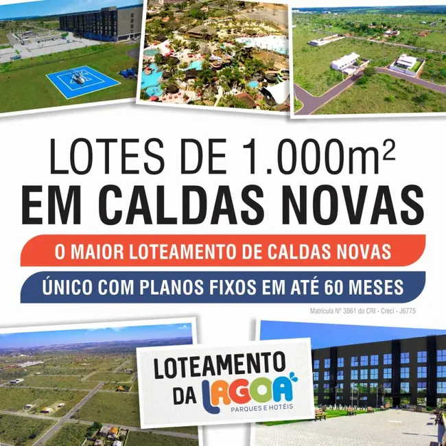 Foto 1 de Terreno / Lote à venda, 1000m2 em Caldas Novas - GO