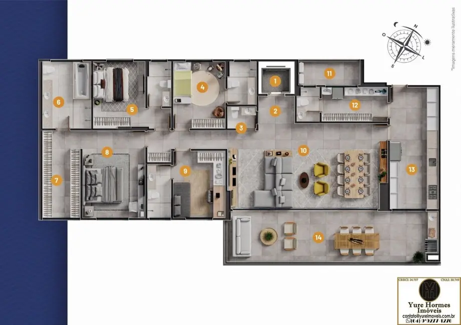 Apartamento com 4 quartos à venda, 228m2 em Caldas Novas - GO - imagem 7 Foto 7 de Apartamento com 4 quartos à venda, 228m2 em Caldas Novas - GO