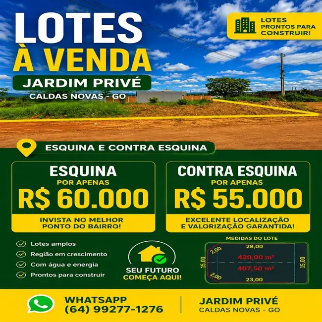 Foto 1 de Terreno / Lote à venda, 828m2 em Caldas Novas - GO