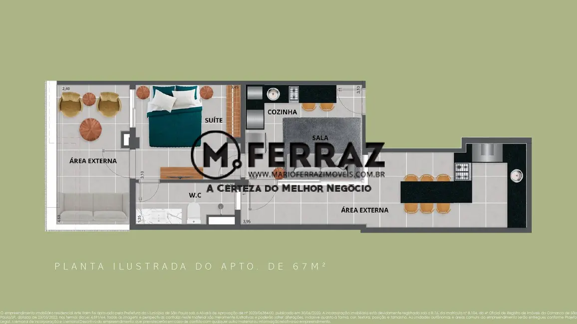 Foto 2 de Apartamento com 1 quarto à venda, 67m2 em Itaim Bibi, São Paulo - SP