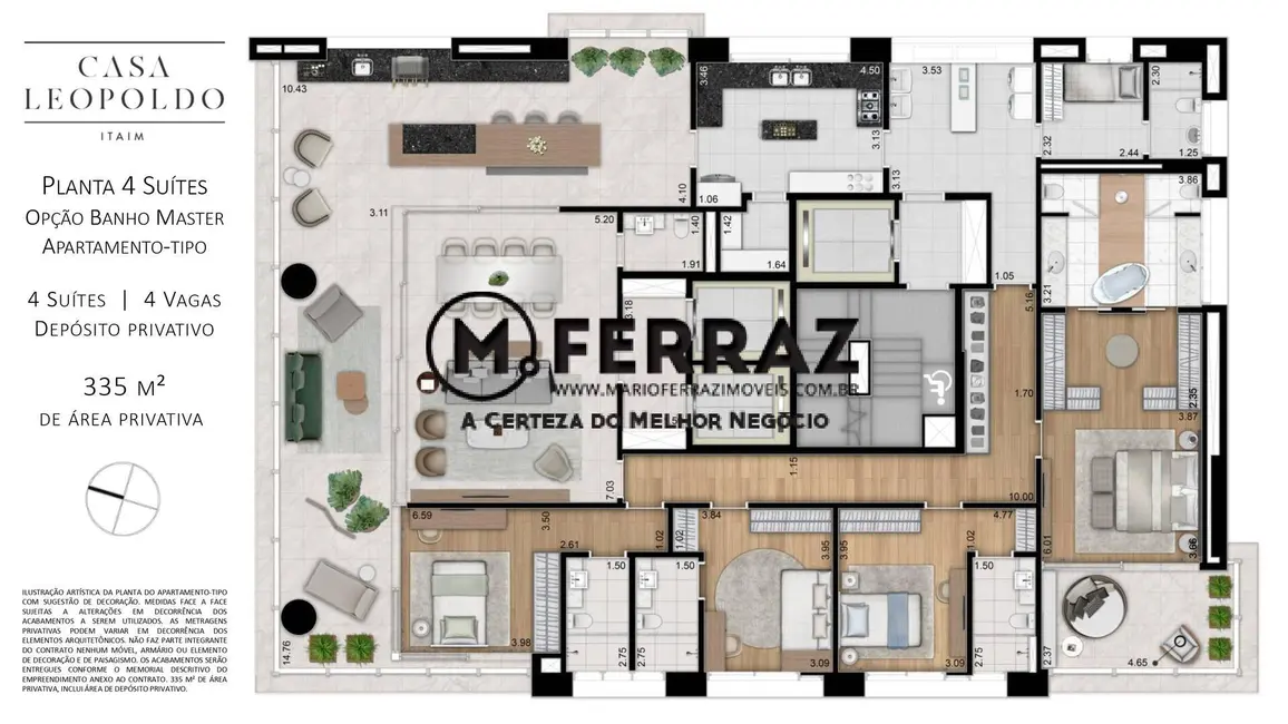 Apartamento com 4 quartos à venda, 335m2 em Itaim Bibi, São Paulo - SP - imagem 9 Foto 9 de Apartamento com 4 quartos à venda, 335m2 em Itaim Bibi, São Paulo - SP