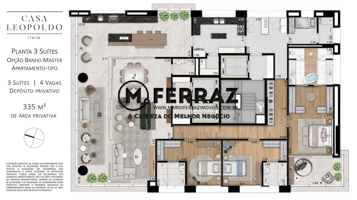 Apartamento com 4 quartos à venda, 335m2 em Itaim Bibi, São Paulo - SP - imagem 8 Foto 8 de Apartamento com 4 quartos à venda, 335m2 em Itaim Bibi, São Paulo - SP