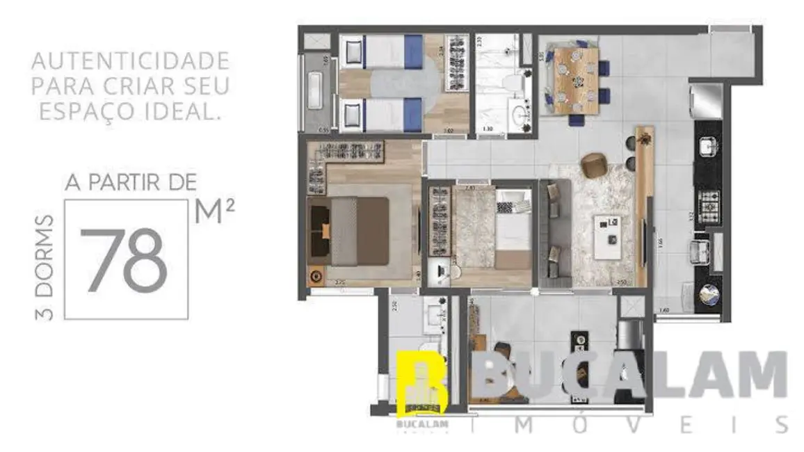 Apartamento com 3 quartos à venda, 78m2 em Butantã, São Paulo - SP - imagem 3 Foto 3 de Apartamento com 3 quartos à venda, 78m2 em Butantã, São Paulo - SP