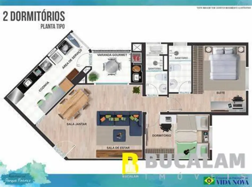 Foto 4 de Apartamento com 2 quartos à venda, 82m2 em Embu Das Artes - SP