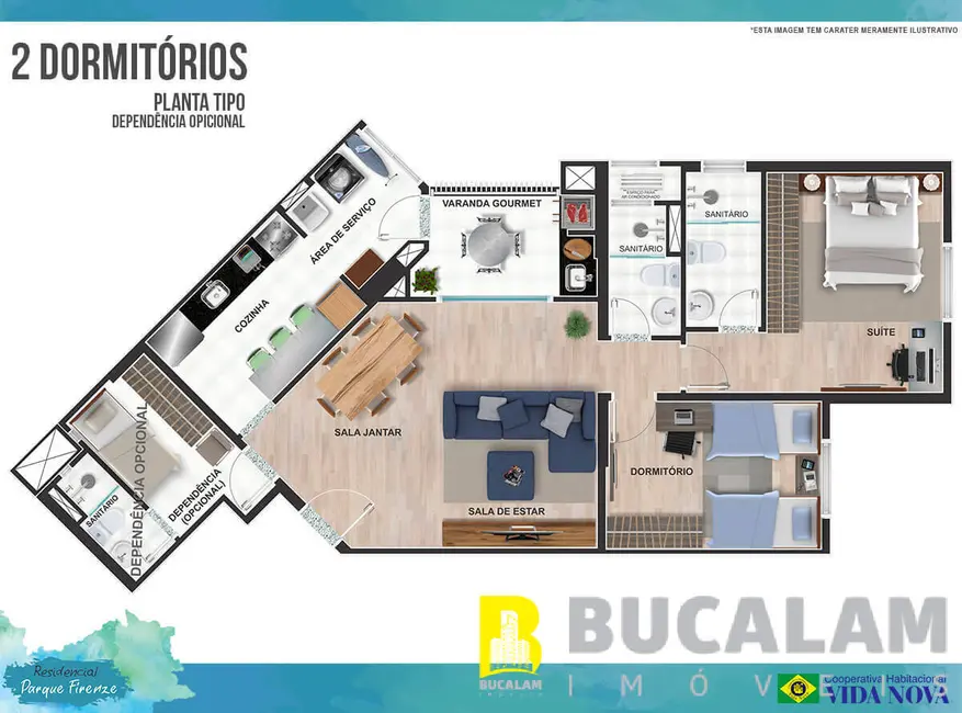 Foto 2 de Apartamento com 2 quartos à venda, 82m2 em Embu Das Artes - SP