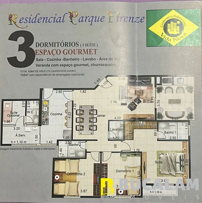 Foto 2 de Apartamento com 3 quartos à venda, 125m2 em Embu Das Artes - SP