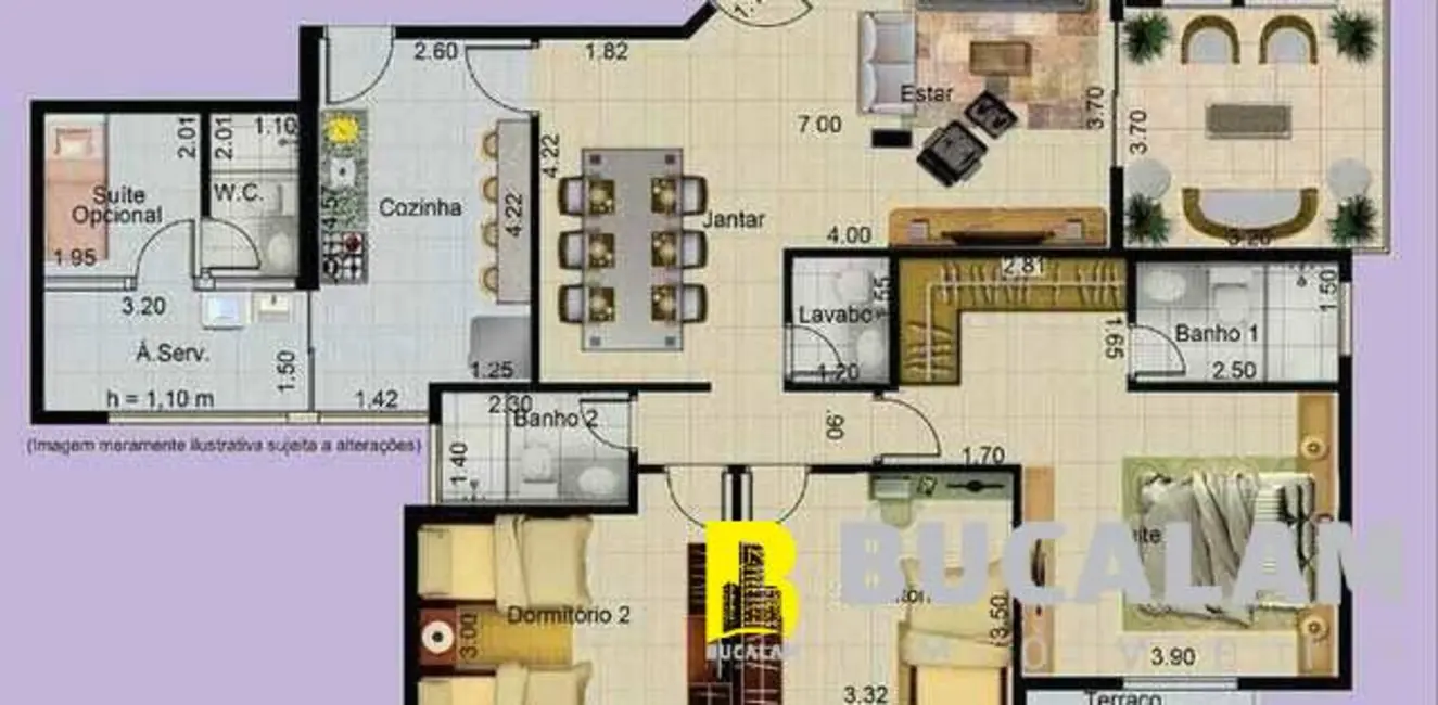 Foto 3 de Apartamento com 4 quartos à venda, 132m2 em Jardim Mimas, Embu Das Artes - SP