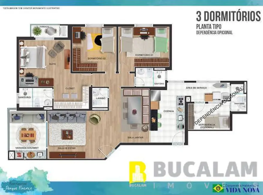 Foto 3 de Apartamento com 4 quartos à venda, 132m2 em Jardim Mimas, Embu Das Artes - SP