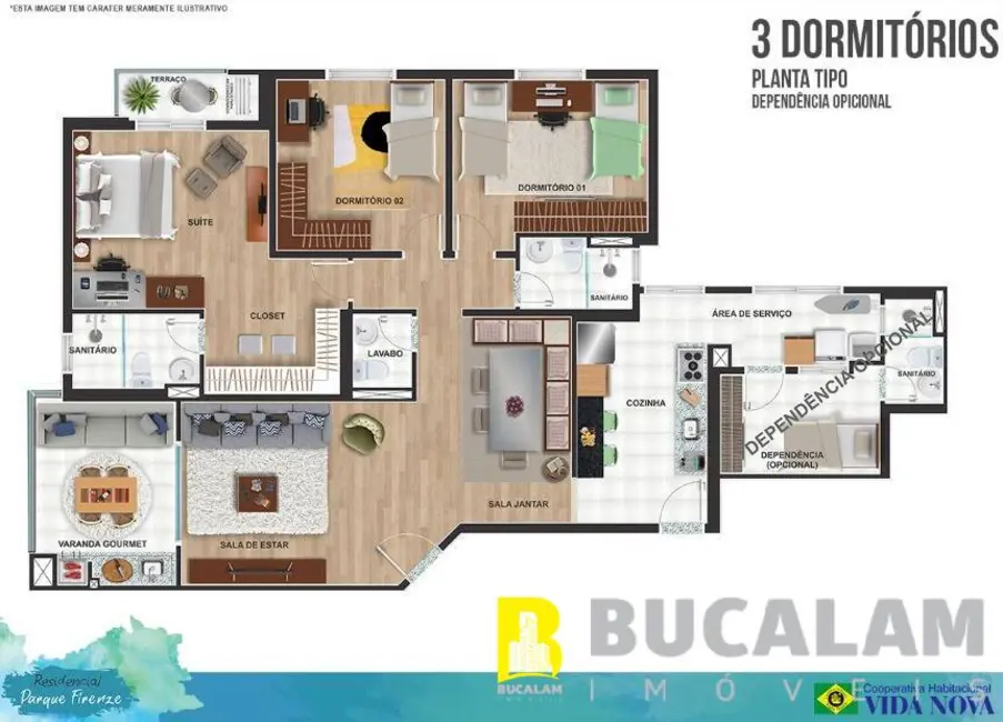 Apartamento com 3 quartos à venda, 125m2 em Jardim Mimas, Embu Das Artes - SP - imagem 4 Foto 4 de Apartamento com 3 quartos à venda, 125m2 em Jardim Mimas, Embu Das Artes - SP