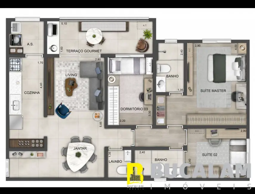 Apartamento com 3 quartos à venda, 87m2 em Ferreira, São Paulo - SP - imagem 6 Foto 6 de Apartamento com 3 quartos à venda, 87m2 em Ferreira, São Paulo - SP