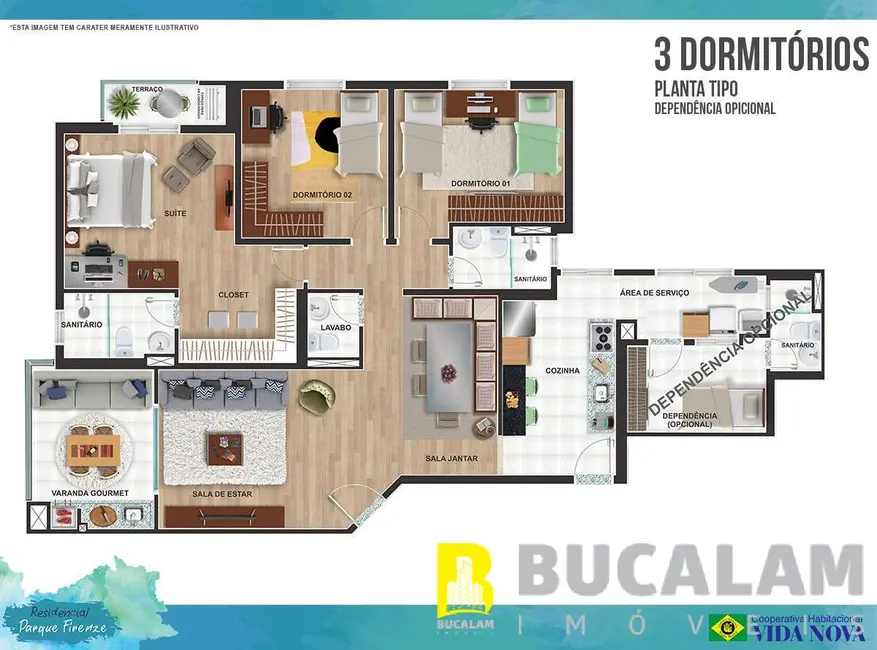 Foto 1 de Apartamento com 3 quartos à venda, 125m2 em Embu Das Artes - SP