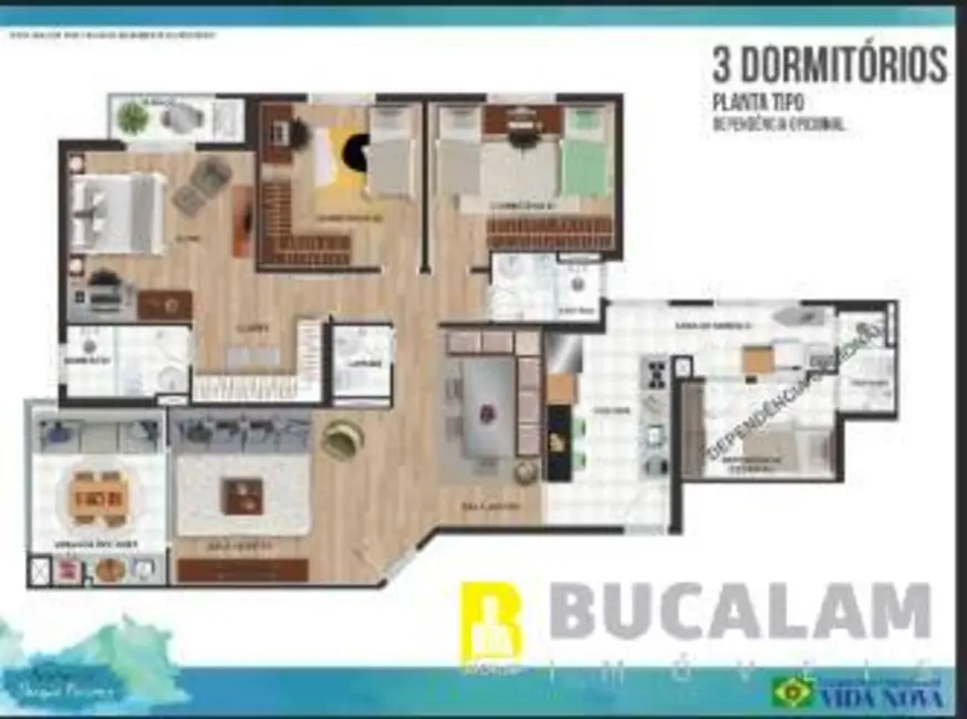 Foto 2 de Apartamento com 3 quartos à venda, 125m2 em Embu Das Artes - SP